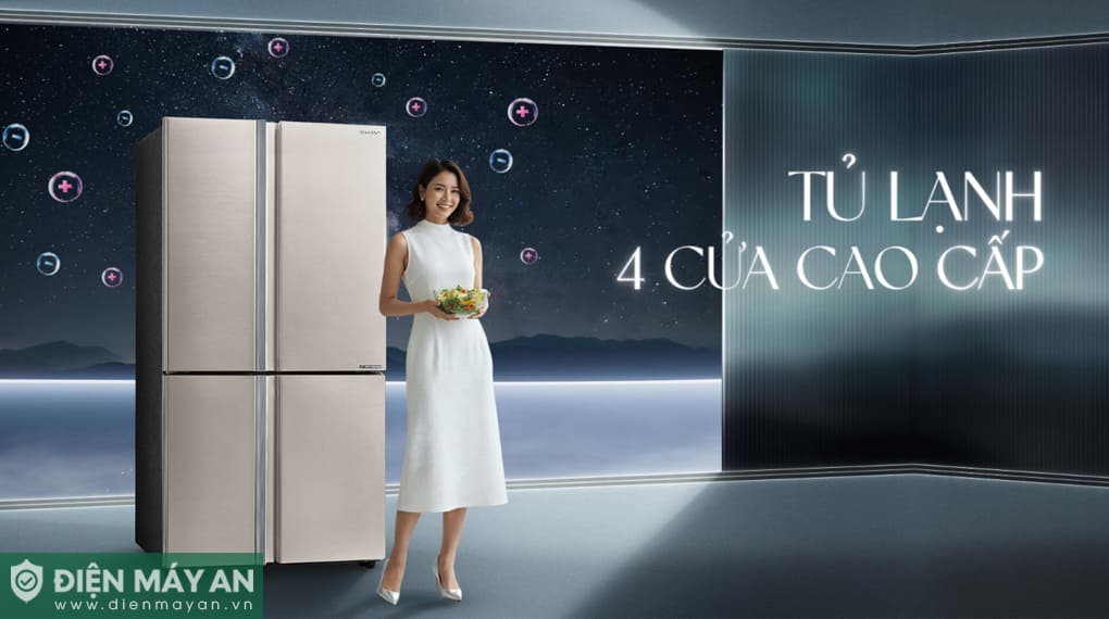 Tủ lạnh Sharp Inverter 572 lít Multi Door SJ-FX650V-SL